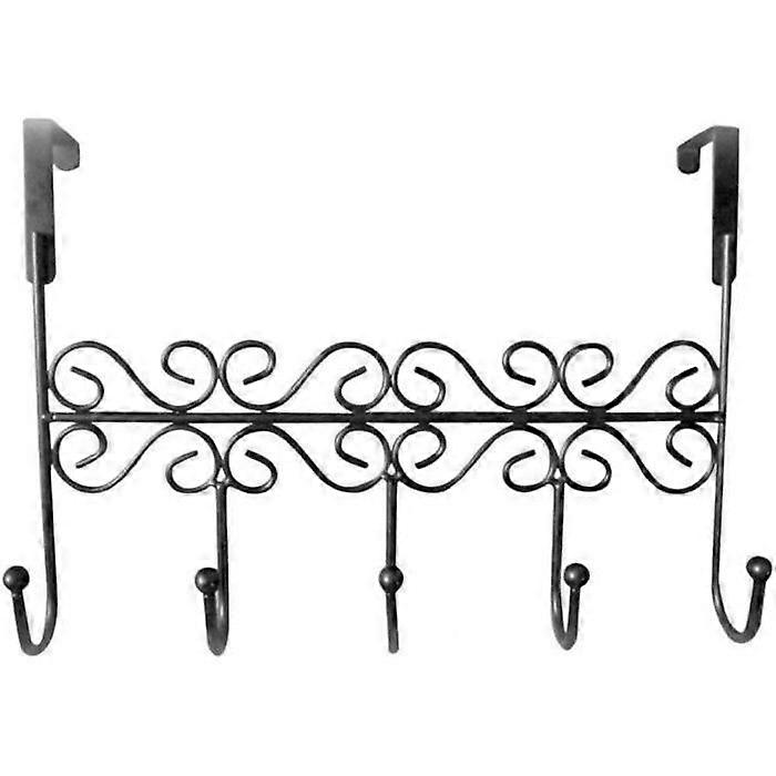 Multi-Purpose Door Hook Coat Rack Towel Holder for Hats Keys Bags with 6 Hooks on Cabinet Door