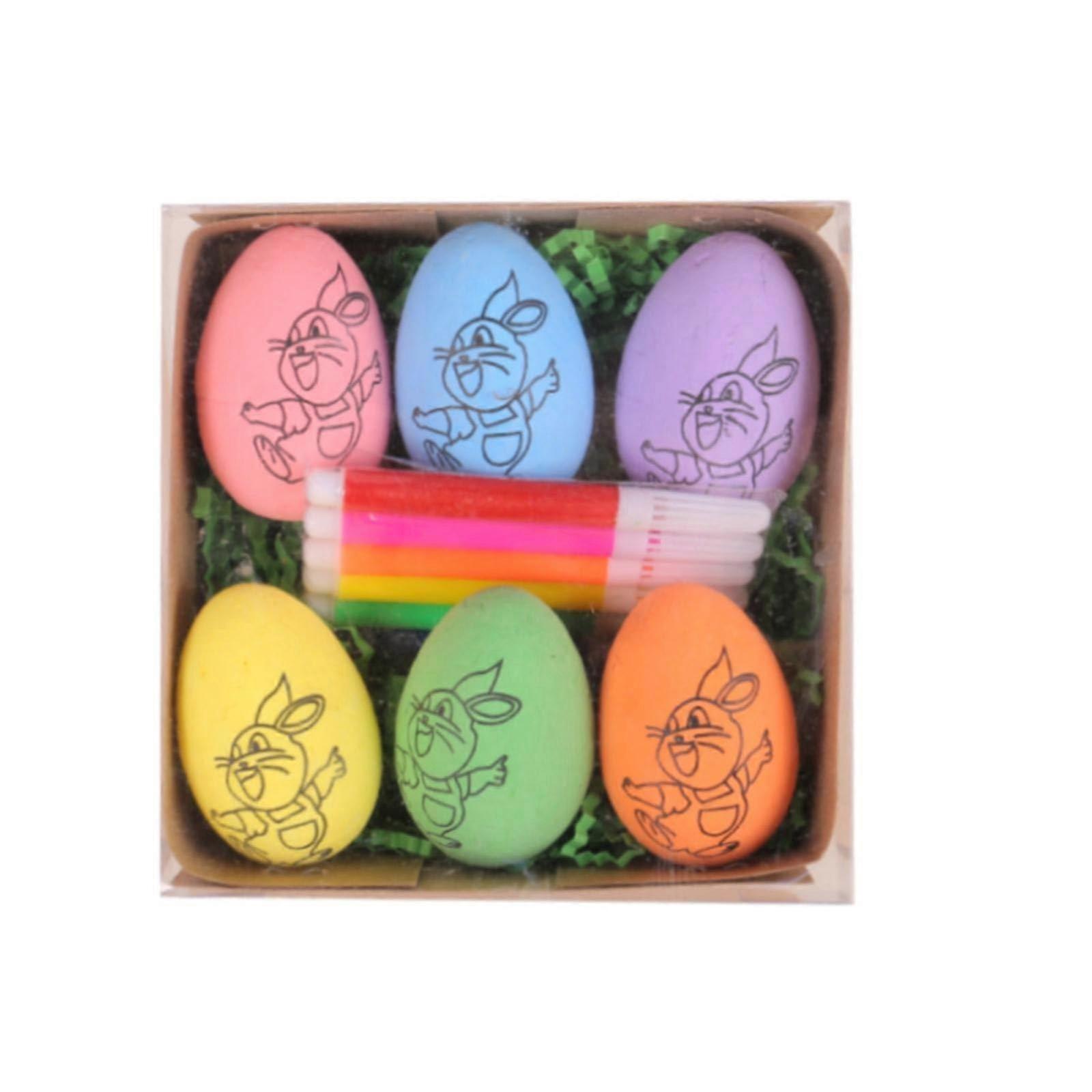 Craft Toy DIY Easter Eggs Craft Sets - Colourful Plastic Hanging Ornaments for Egg Hunt - Retro Metal Basket - Standard Size