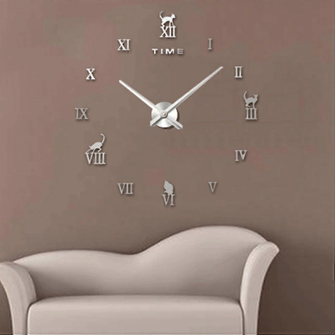 3M008 DIY 3D Mirror Wall Sticker Quiet Clock