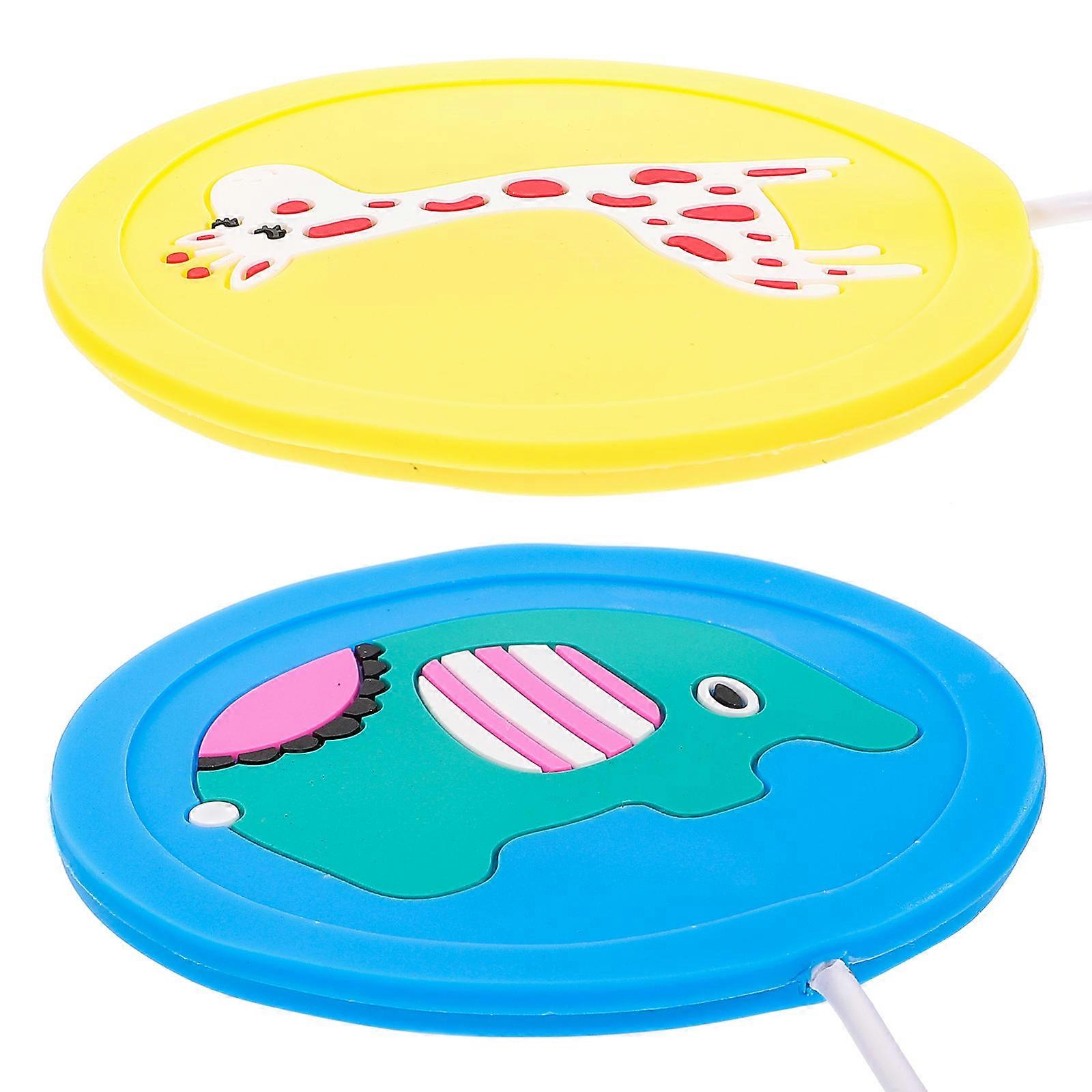 Coffee Mug Warmer Coaster for Office Use Silicone Blue Heating USB Charging 2Pcs