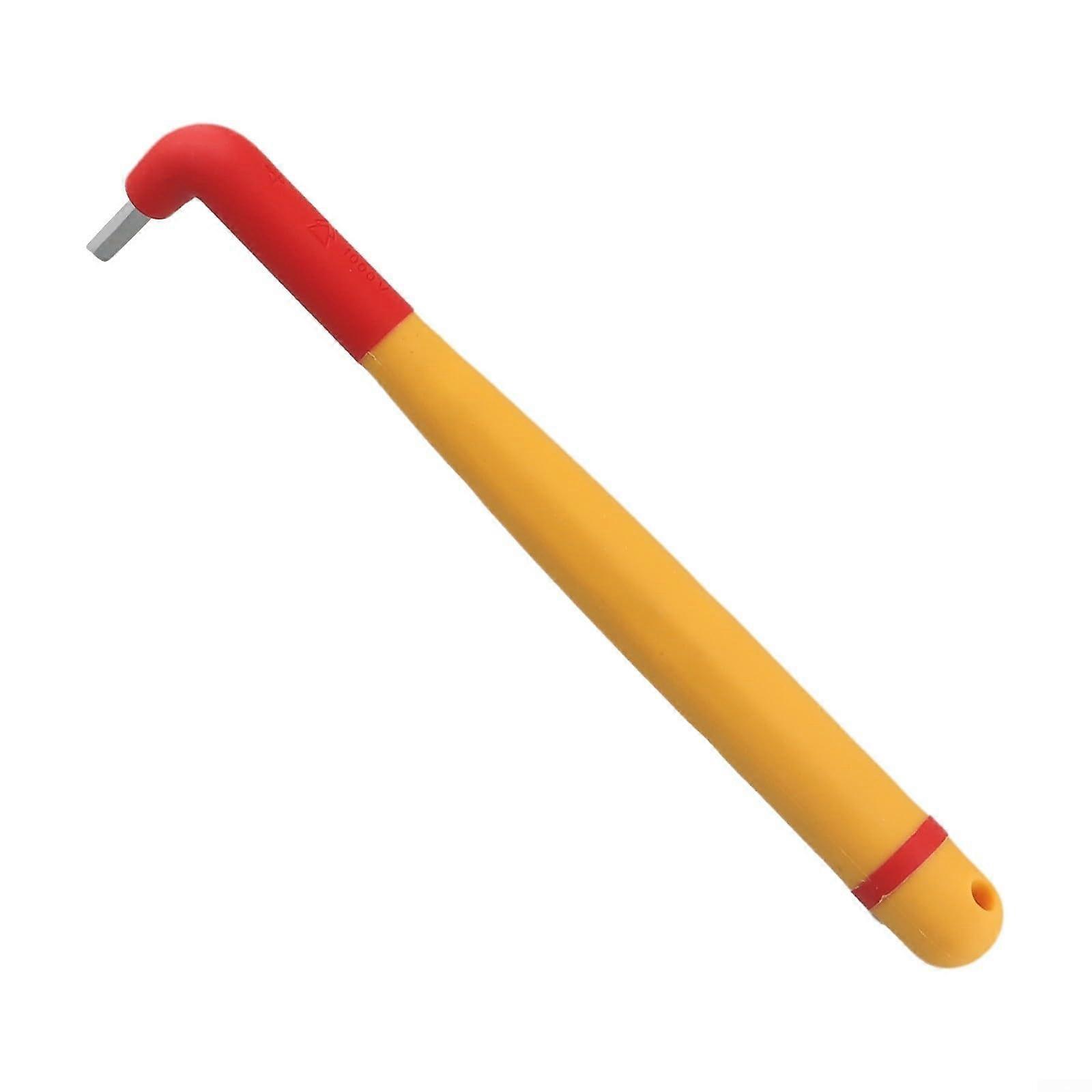 Electrician Special L Shaped Wrench, VDE Insulated Inch Deep Offset Wrench, 1000V  Voltage Offset Box Wrench(4MM)