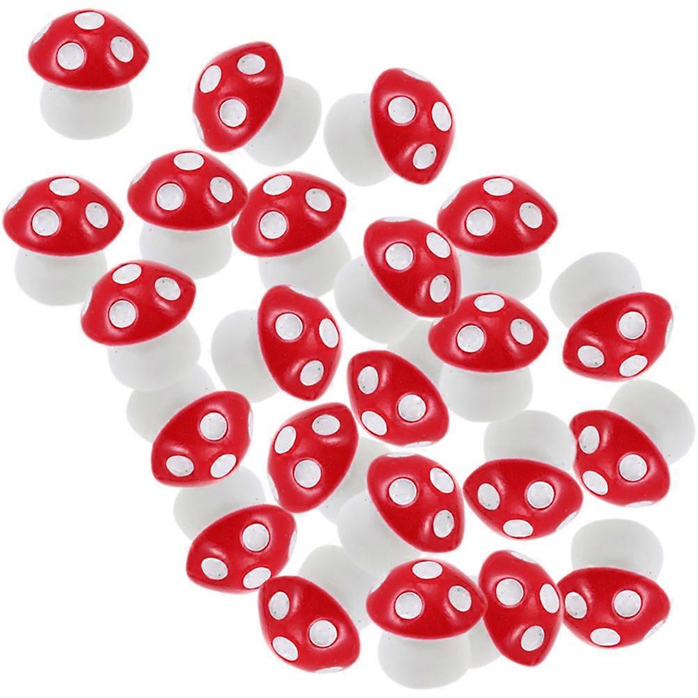 40pcs Micro Landscape Mushroom Ornaments Resin Mushroom Bonsai Flowerpot Decor