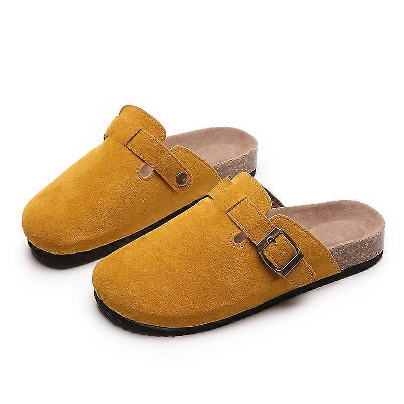 Spring Autumn Unisex Cork Footbed Closed-Toe Roman Slide Sandals