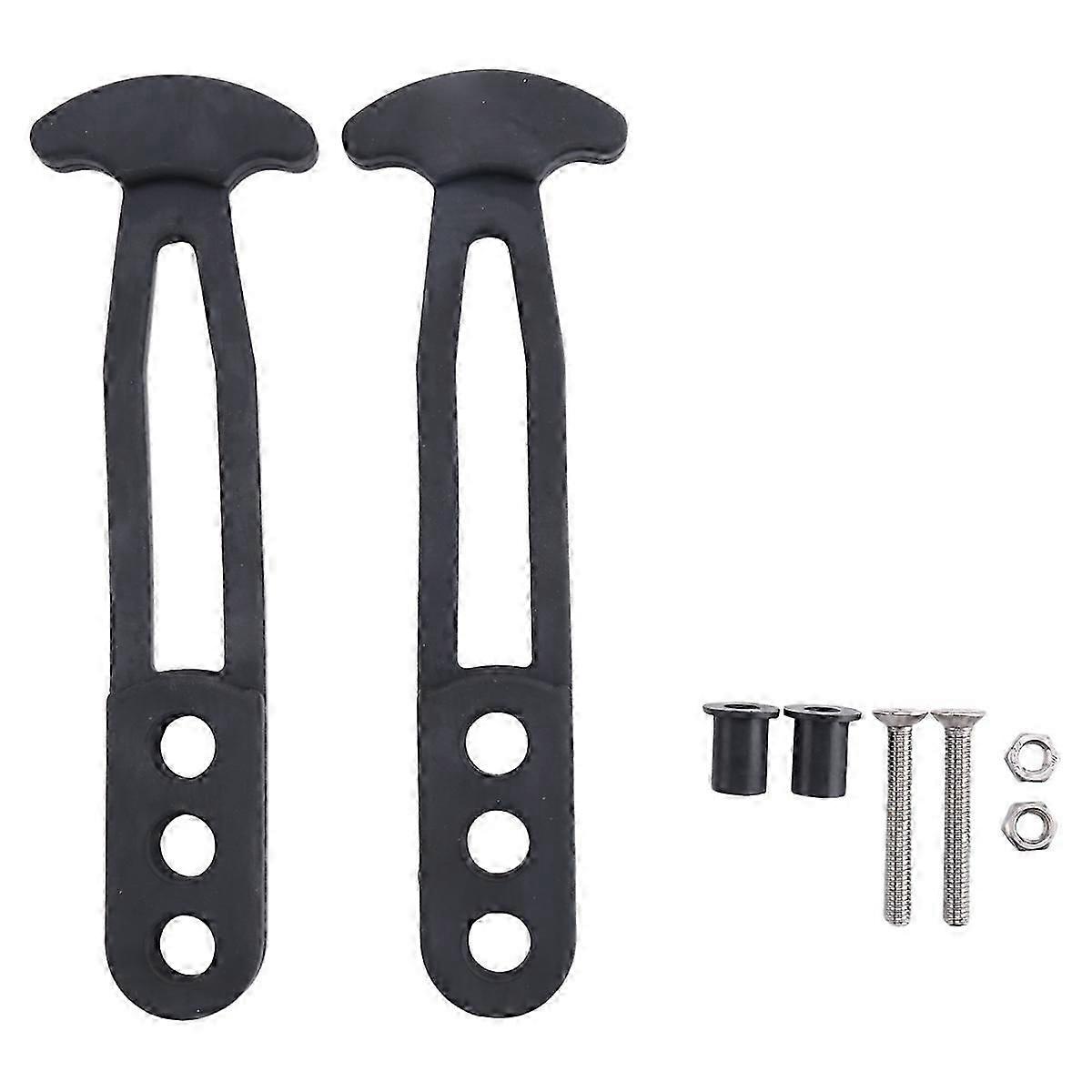 2 Pack Adjustable Boat Telescoping Ladder Strap with Rubber & Fixed Lock for Pontoon Boarding - 3 Hole Design