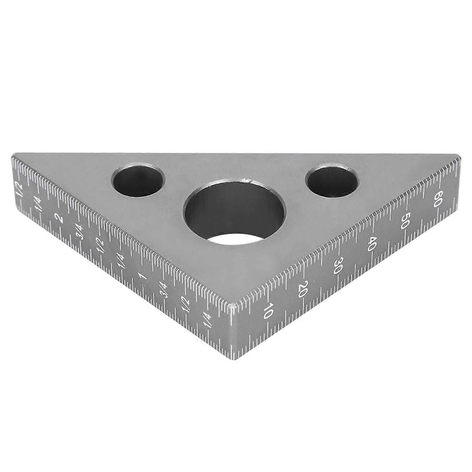 Triangle Ruler Aluminum Alloy 45/90 Degree Frosted Right Angle Gauge Woodworking Tool