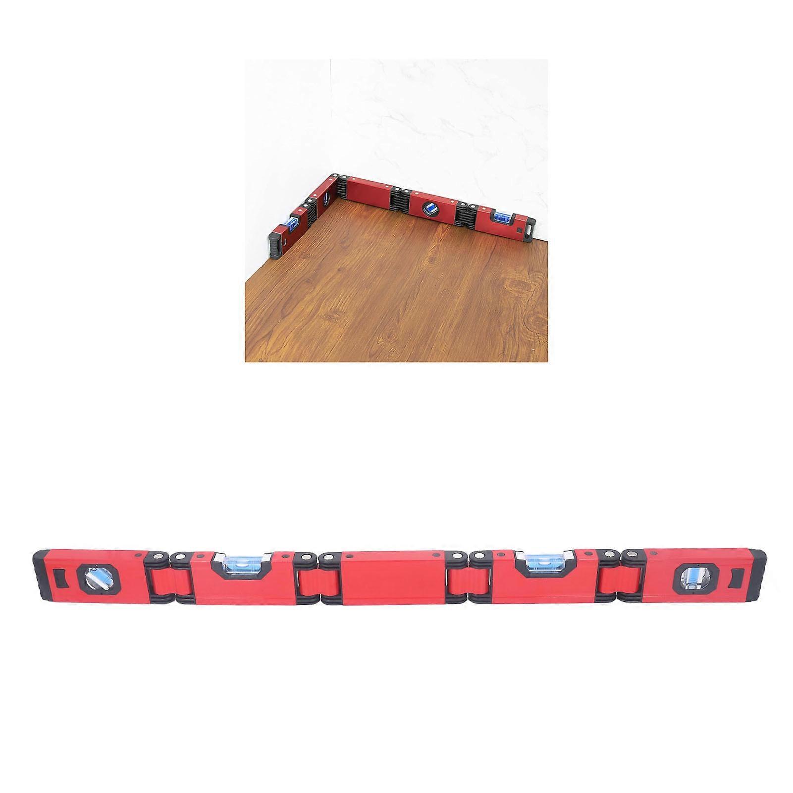 28 Inch Foldable Aluminum Alloy Level Ruler with Bubble Tool