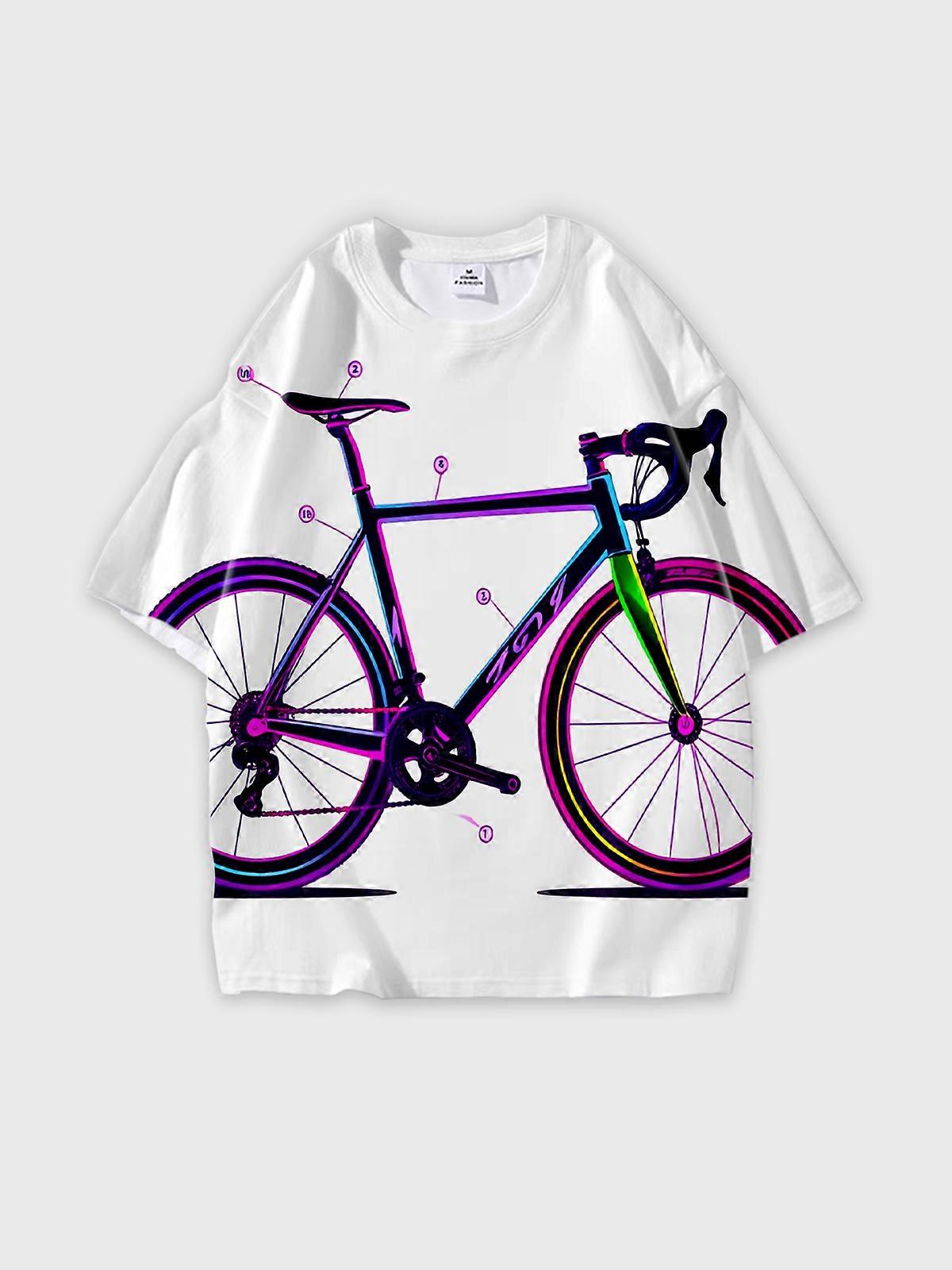 T-Shirt Short Sleeve Round Neck, Summer Casual Loose Graphic Tee, Unisex Pattern U1836