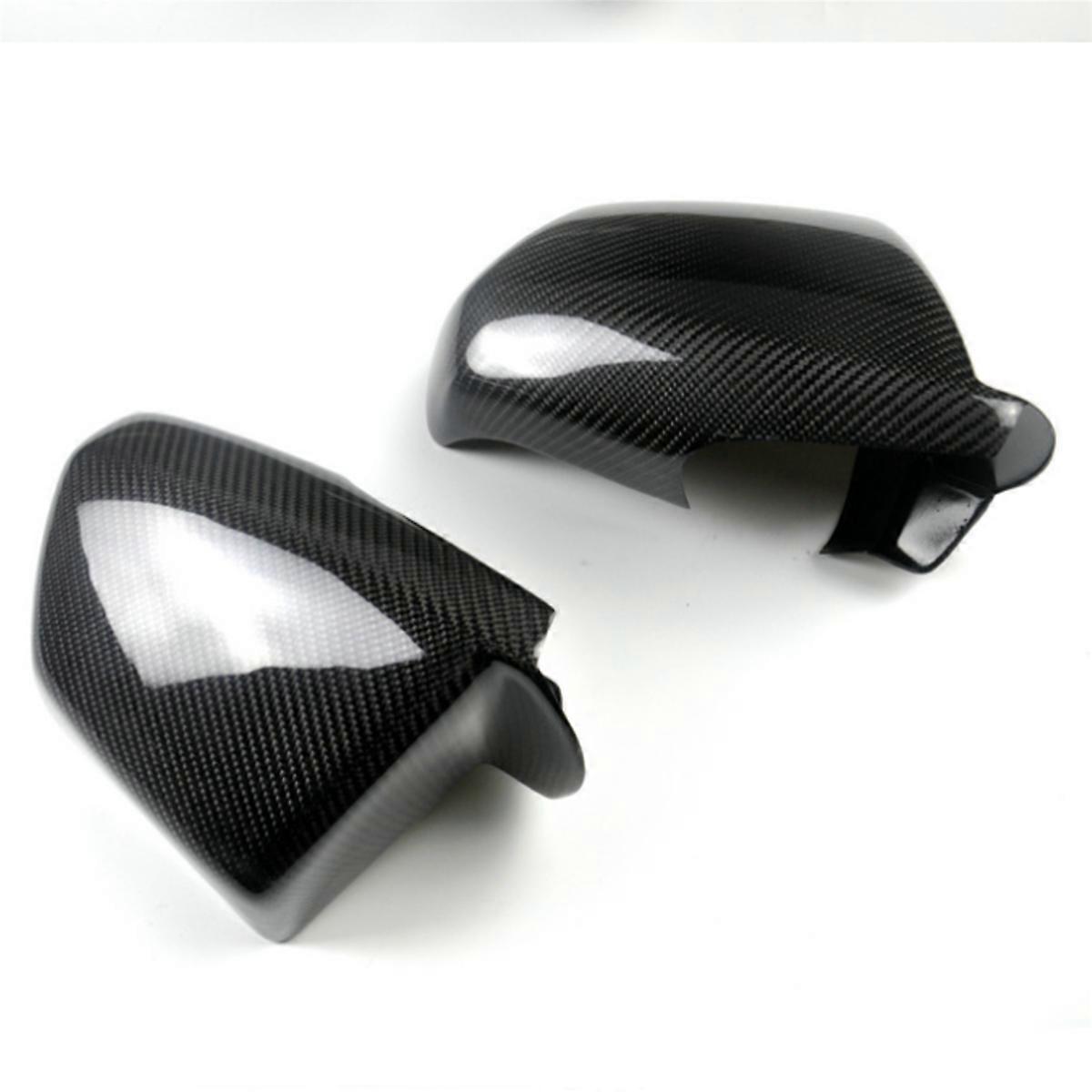 2PCS Carbon Fiber Car Rearview Side Mirror Covers Caps Add on Style Protective for 2009-2013
