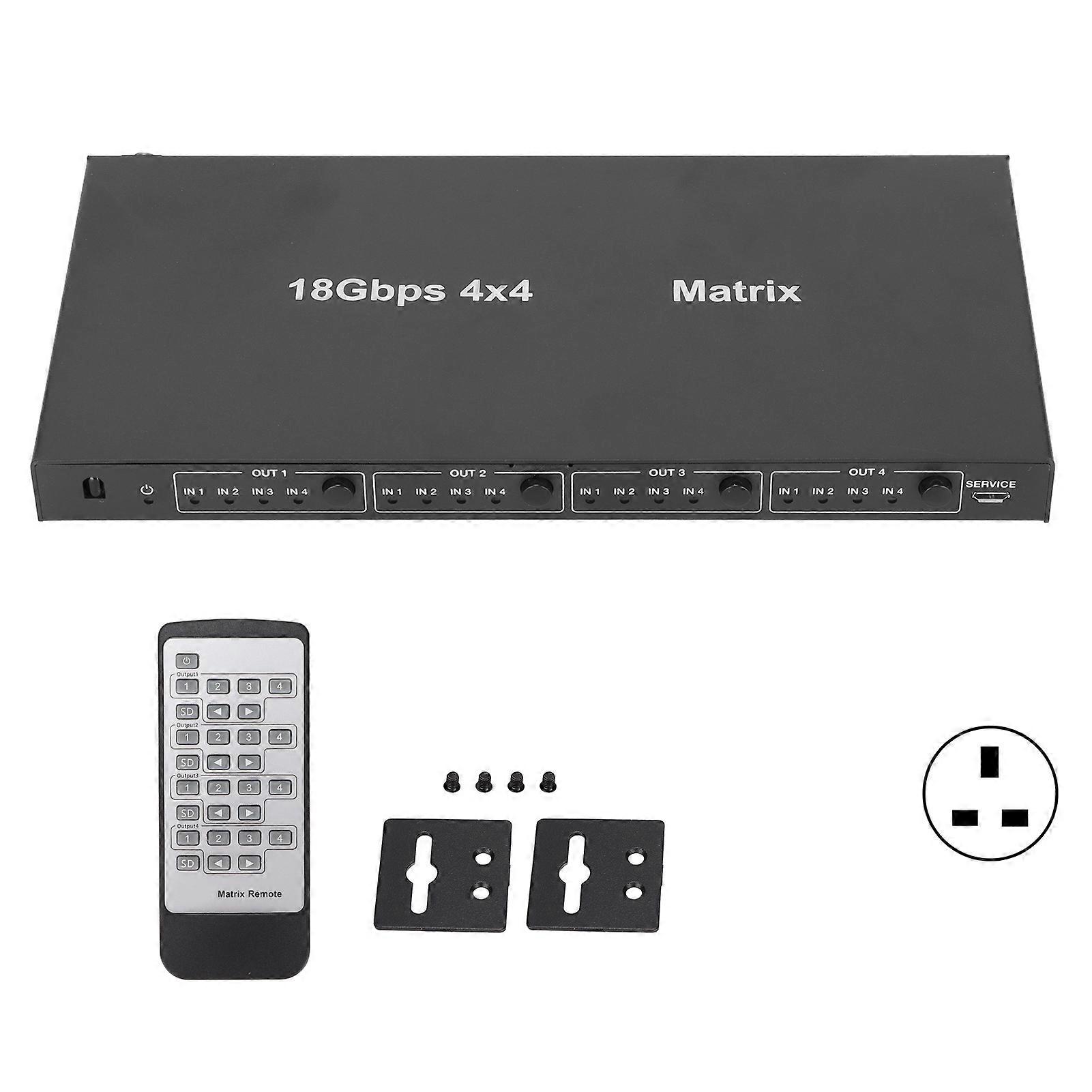 HDCMXB44C 4x4 HD Multimedia Interface Splitter 4K 60Hz with Video Scaling & EDID Management