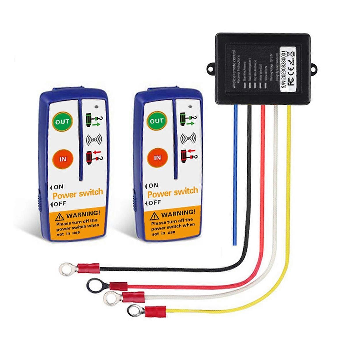 12V Universal Electric Winch Wireless Remote Control Switch Kit for ATV SUV Truck Boat Receiver Module Transmitter