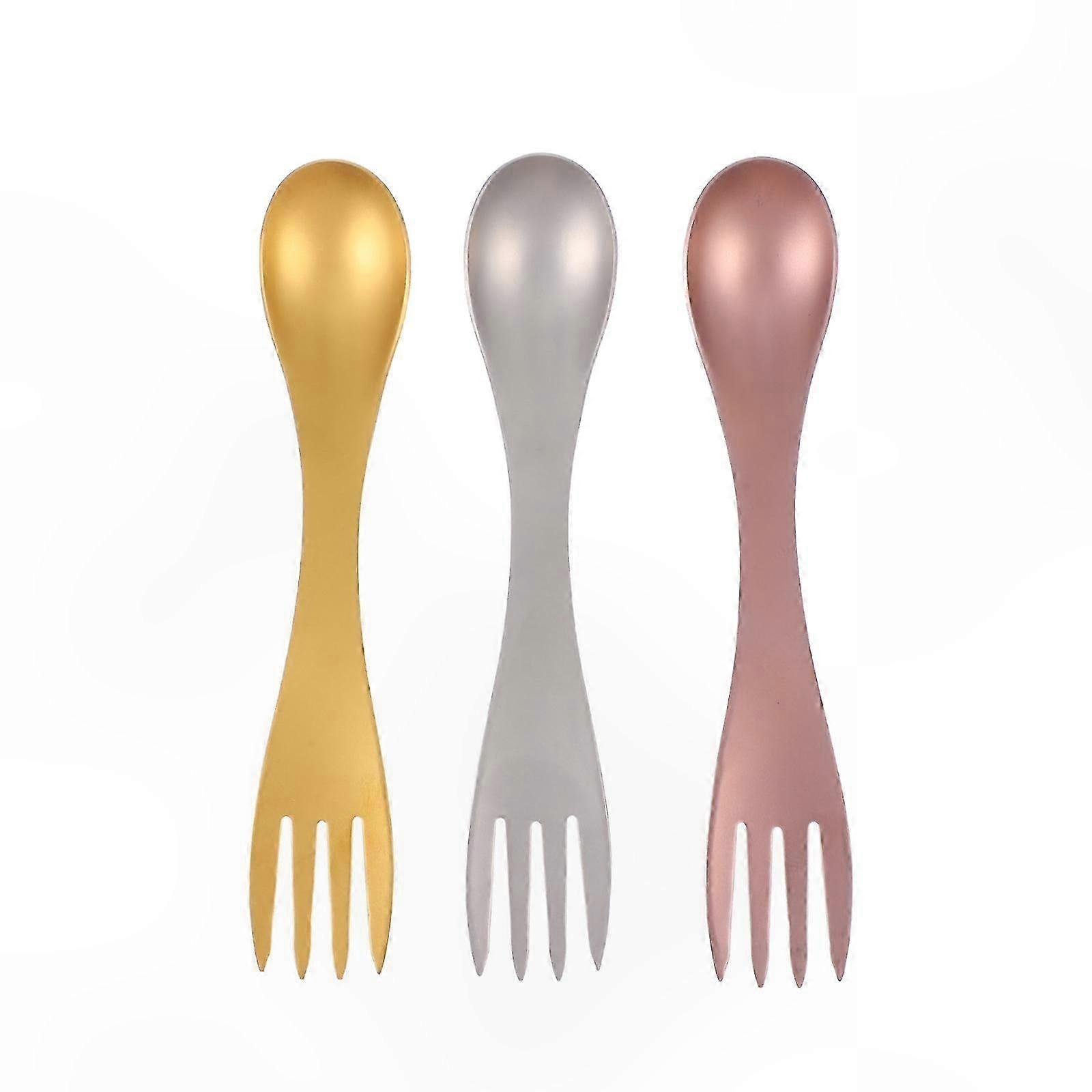 3-Piece Portable Spoon-Fork Combo Set for Camping & Travel