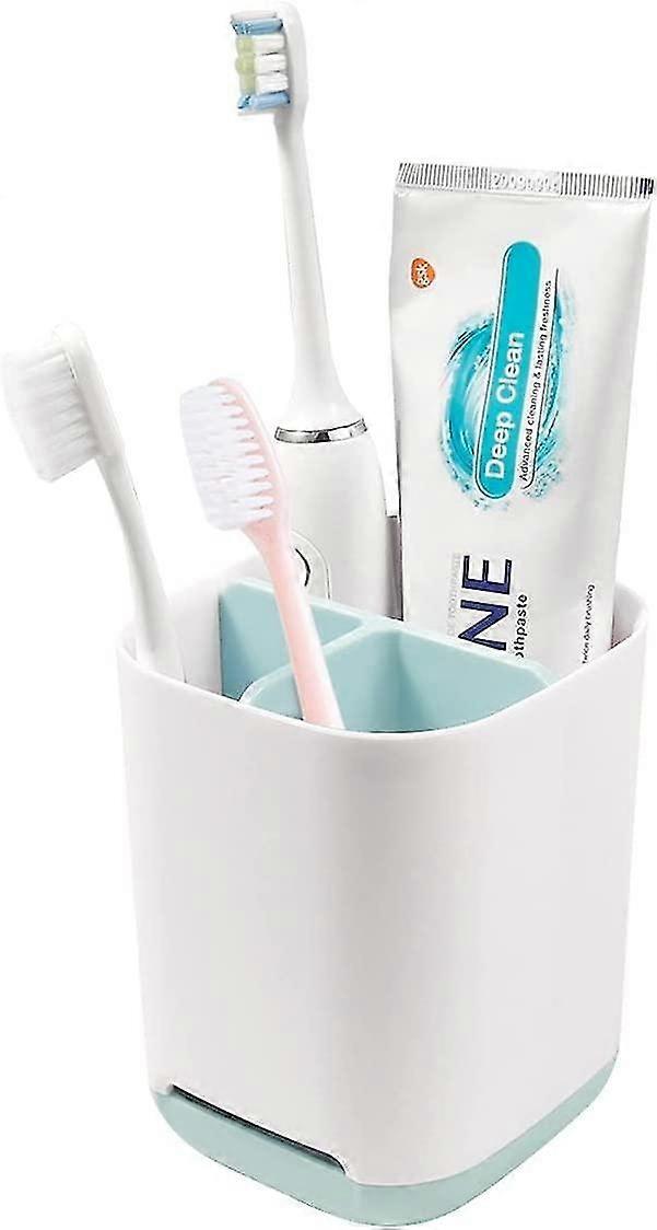 Removable Bathroom Toothbrush Holder 3 Toothpaste Slots Easy Clean with Drain Hole and Non-Slip Base