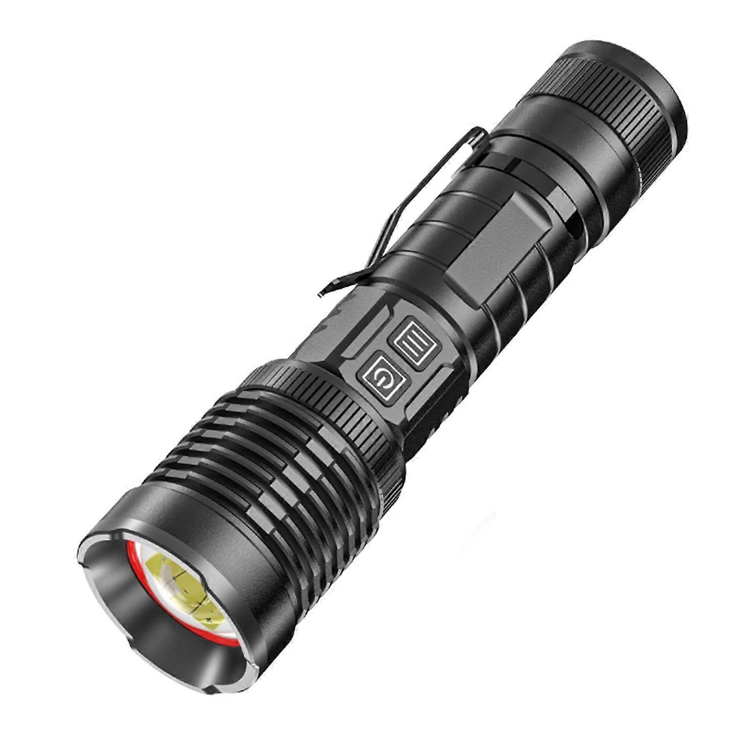 XHP99 Flashlight - Strong Light, Zoom, Rechargeable(Black)