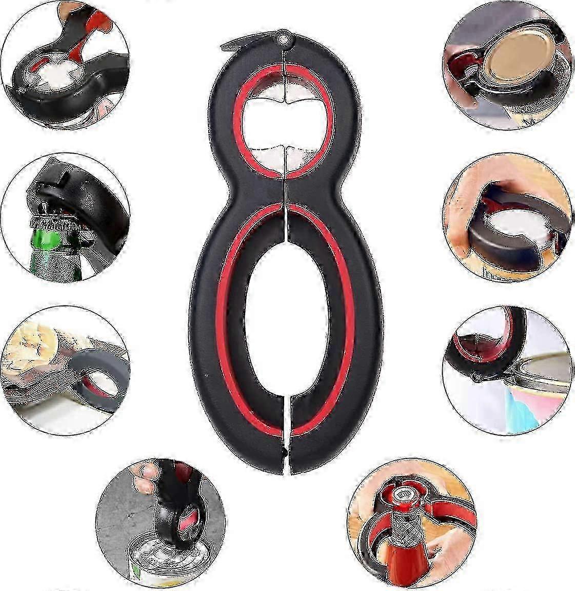 Jar Opener 6 In 1 Multifunctional Bottle Opener Lid Twist Off Can Lid Remover