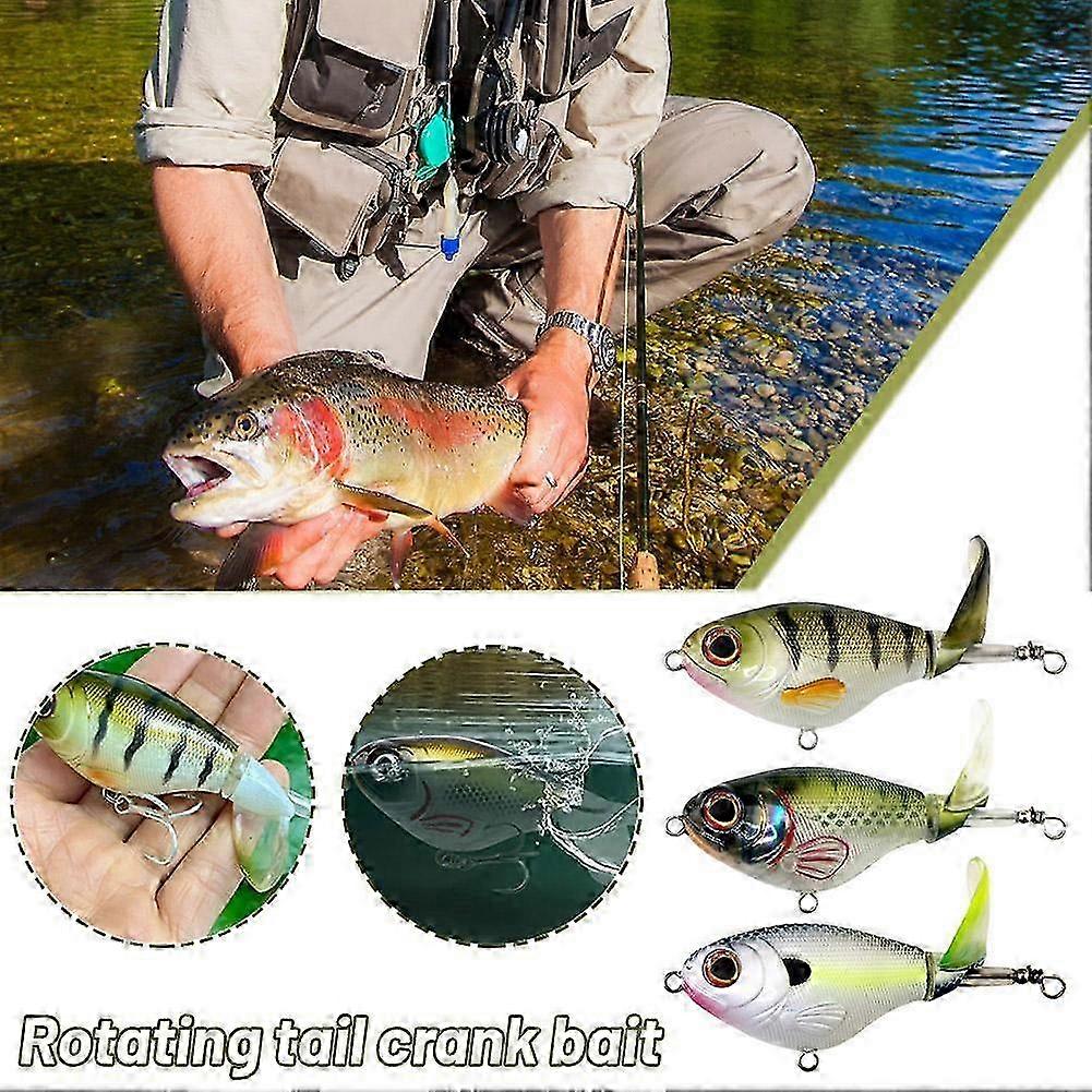 3in Bass Whoper Plopper Lures, Plopping with Floating Rotating Tail 2025