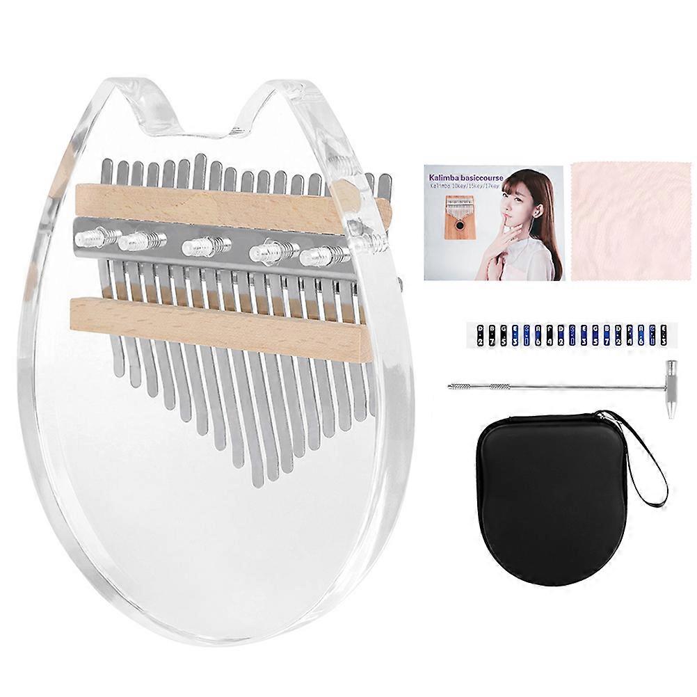 Transparent Acrylic Thumb Piano Kalimba for Music Lover 2Sets 17-Tone Crystal