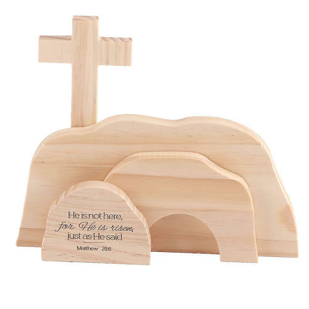 Easter Resurrection Scene Wooden Ornaments for The Home Table Jesus Nativity Scene Decorations Christian Figurine Ornament
