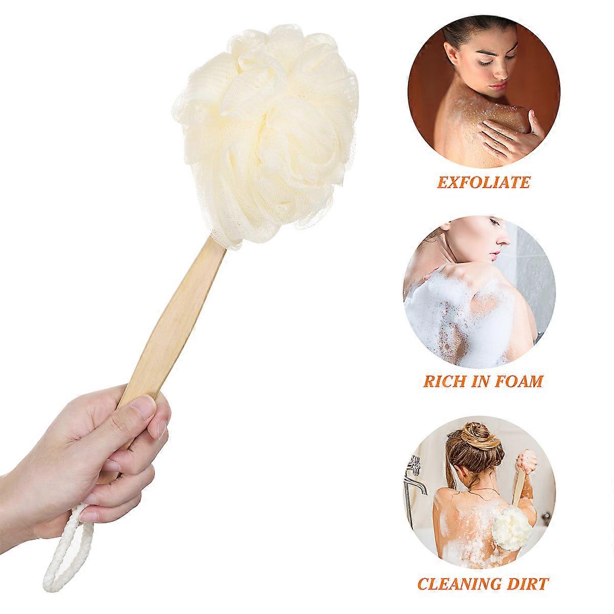 2Pcs Healifty Bath Brush Long Handle for Shower Exfoliating Back Scrubber