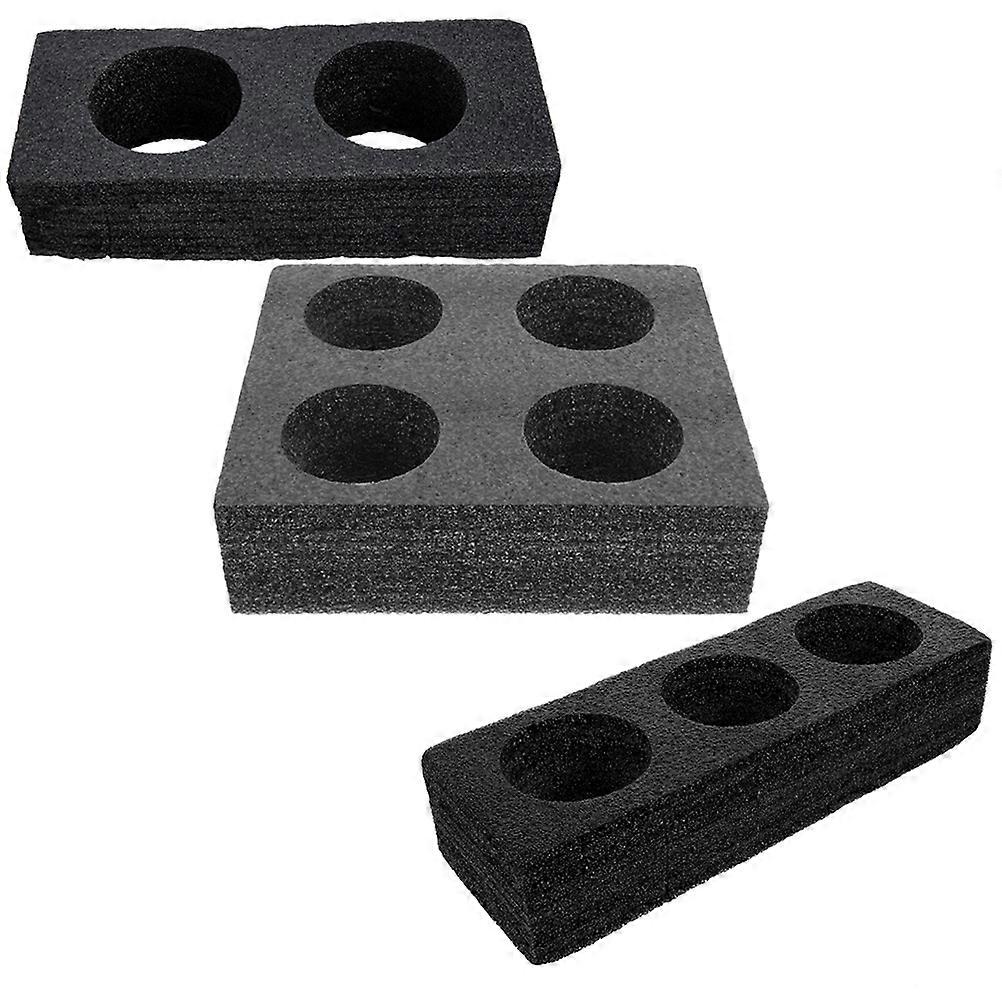 Foam Drinks Cup Holder Multiple Holes for Cup Carrier 12Pcs Black Tray