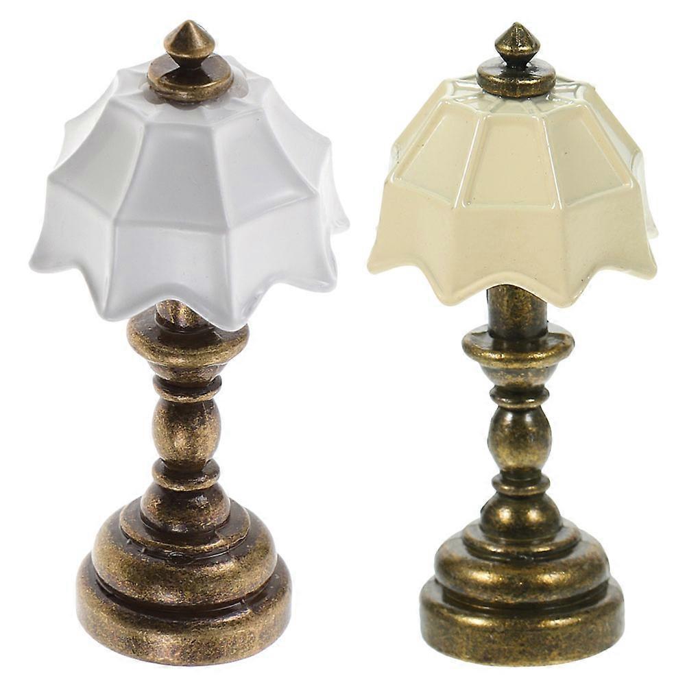 Miniature Table Lamp for Dollhouse Desk Light Decorative 8Pcs Set
