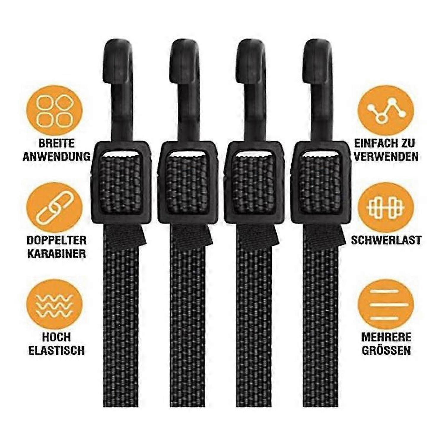 4Pcs Expanders with Hooks, 100cm Elastic Strap for Bicycle Carriers