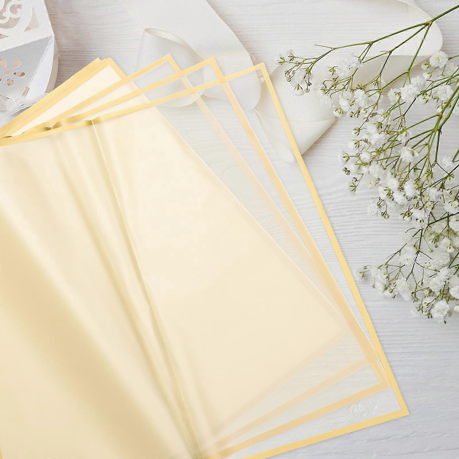 Flower Wrapping Paper Bouquet for Decor in Golden Color with 20 Sheets