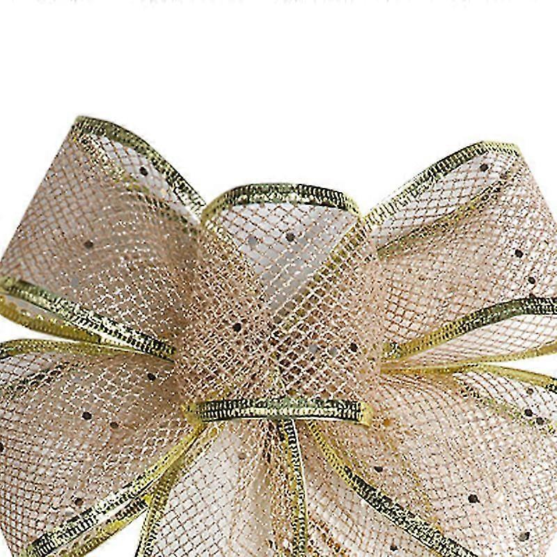1pcs Christmas Decorative Bows Imitation Hemp Hand Crafted Ribbon Christmas Bow Knot Ornament for Christmas Party Home