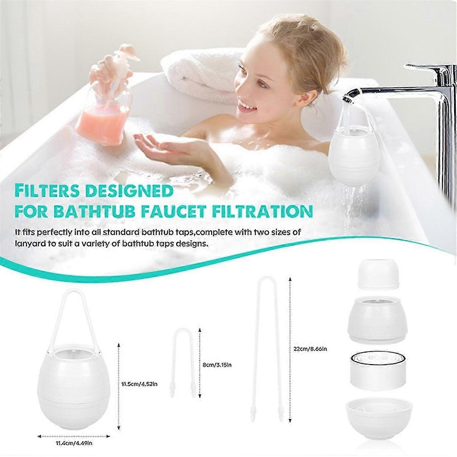 Tub Faucet Water Filter - Skin-Friendly Bath Filter,Tool-Free Installation Enjoy Clean Water and Enh