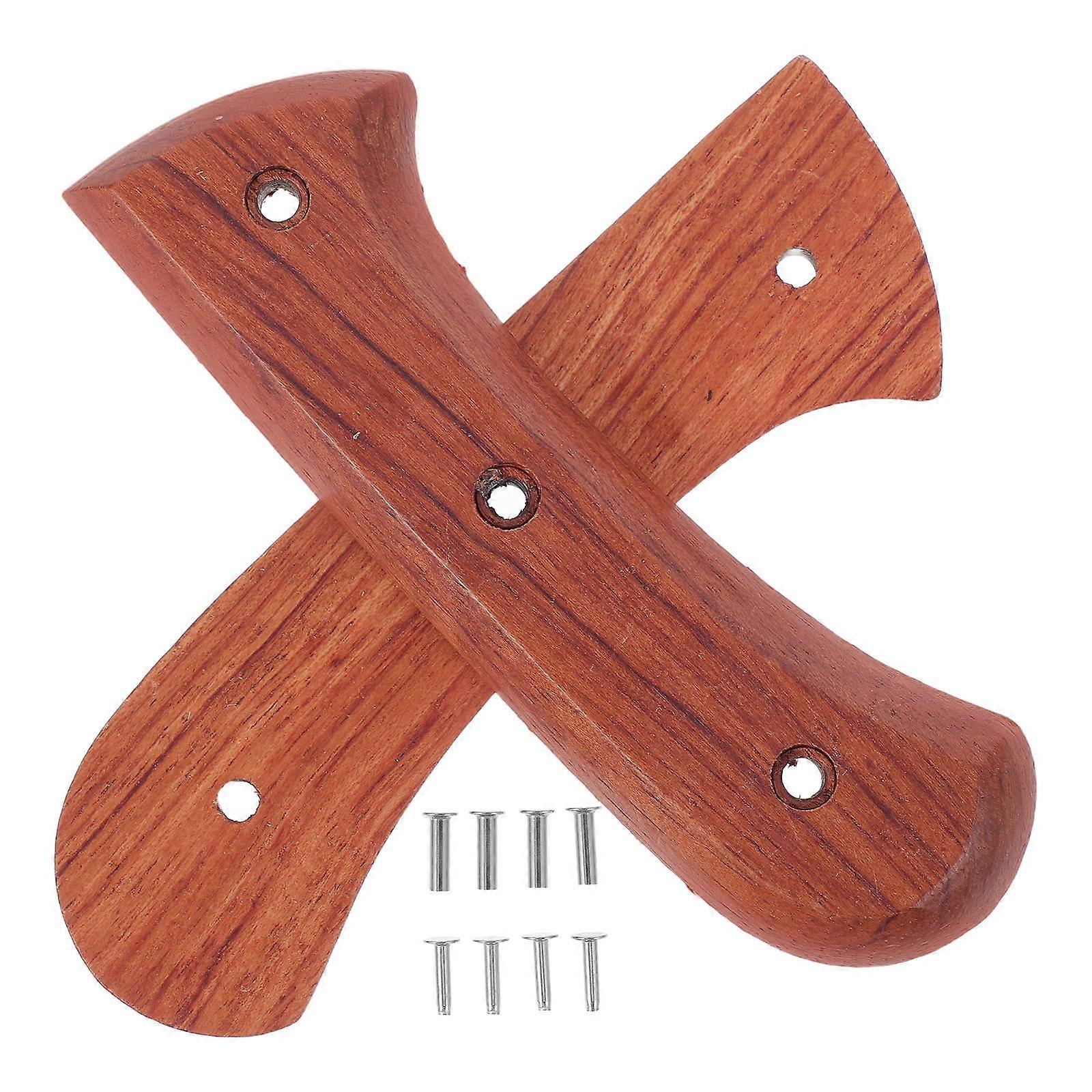 Kitchen Handle Replacement Grip Ergonomic Design Solid Wood Material For Chopping Vegetables Cutting Bones 4.7×1.4×0.8in 1Set