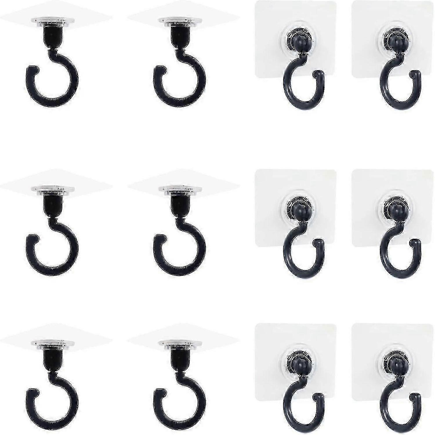 20pcs Adhesive Wall Ceiling Hooks, 360 Rotating Ceiling Hanger Hooks, No-drill No-damage Ceiling Hanging Utility Hooks For Lanterns Decor