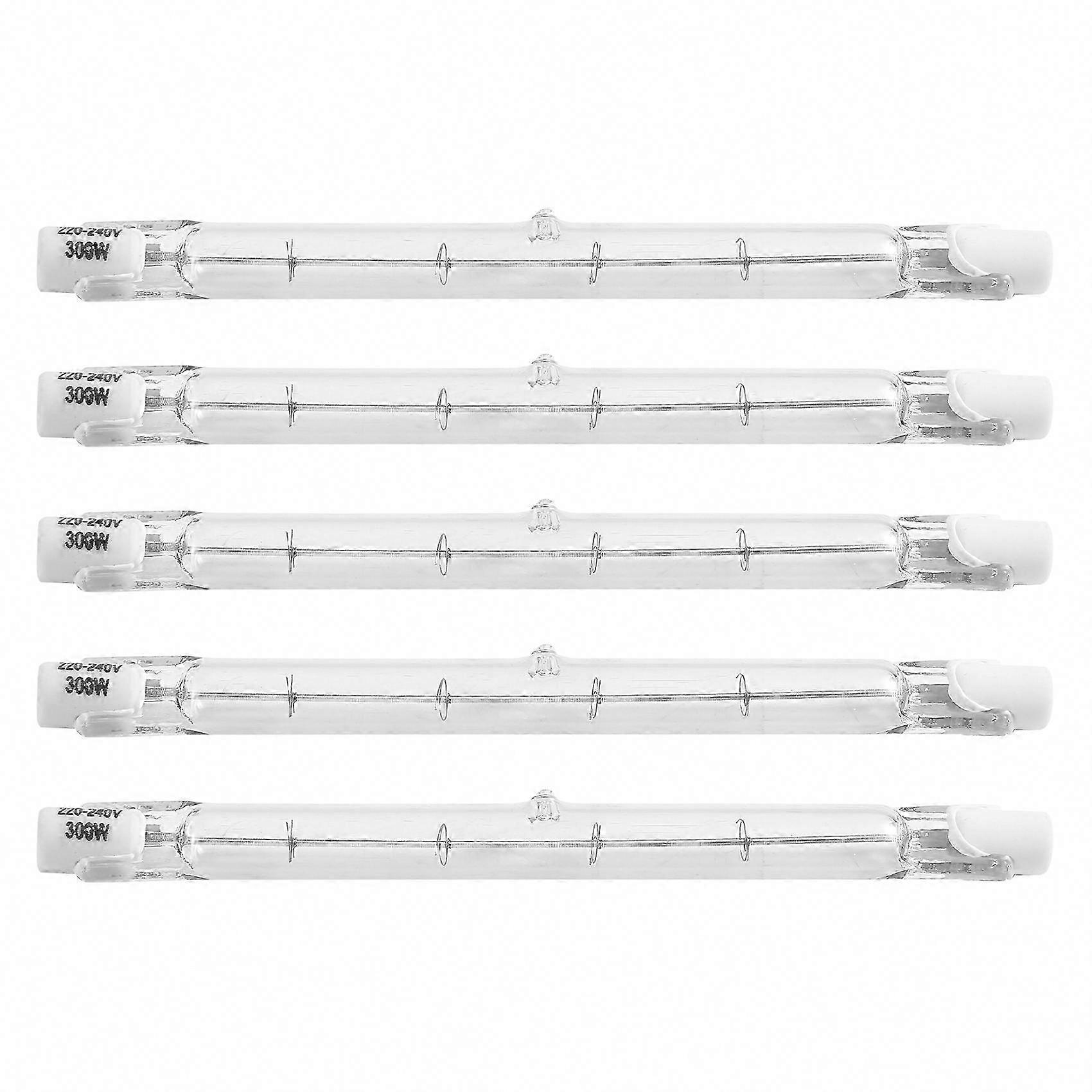 5 Pack R7S 118mm 300W 230V Halogen Linear Bulbs, Dimmable Construction Work Lights