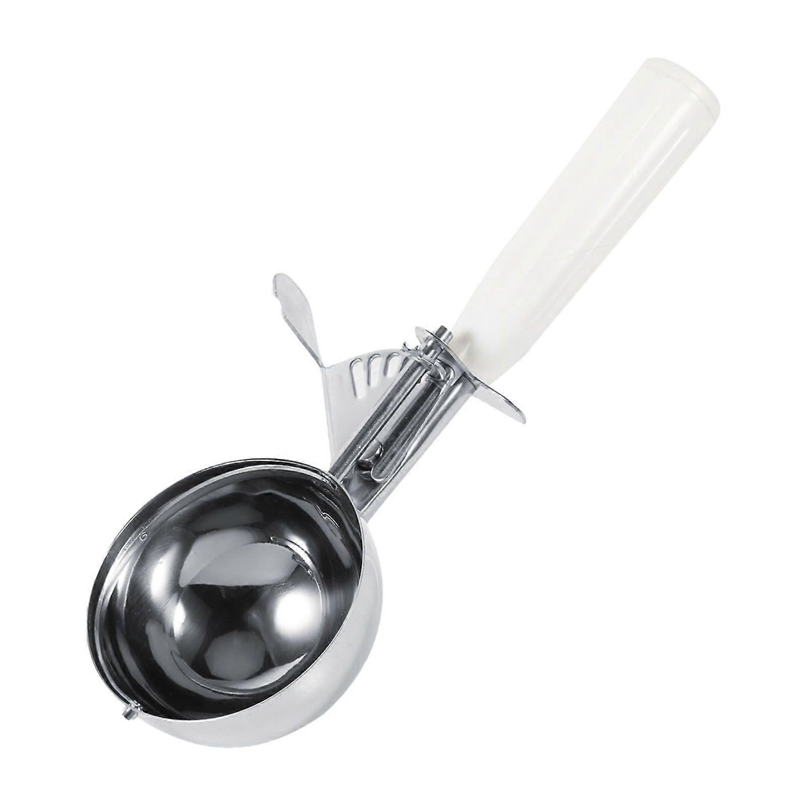 Practical Stainless Steel Fruit Ice Cream Scoop Spoon with Plastic Handle Kitchen Tool (8cm)