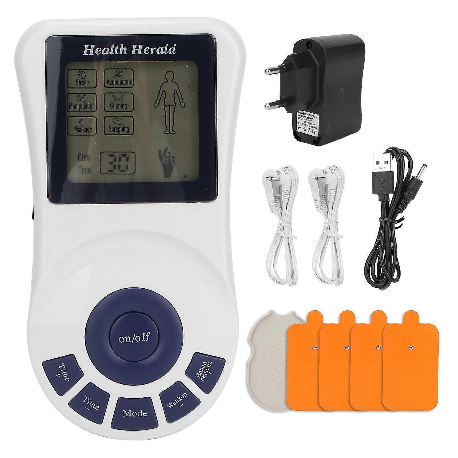 Digital Pulse Massager for HealthPro with Electrode Pads, 100-240V EU Plug, Portable Muscle Relaxation Device for Home Use