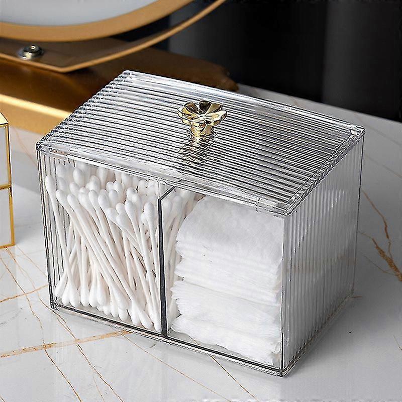 Square Container for Cotton Swabs and Makeup Storage Organization in Bathroom