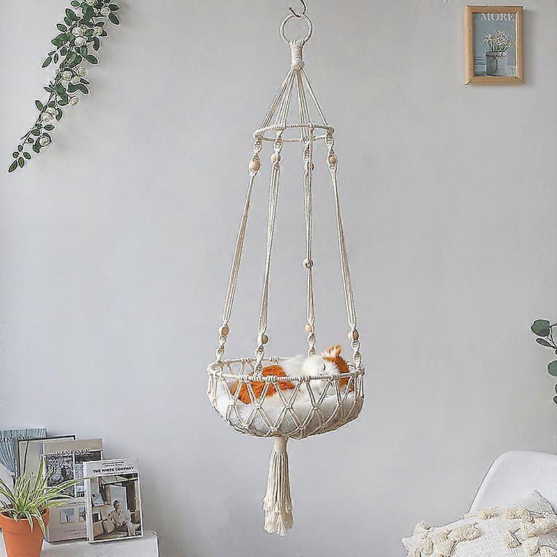 Luxora Bohemian woven cat nest hammock pet net bag