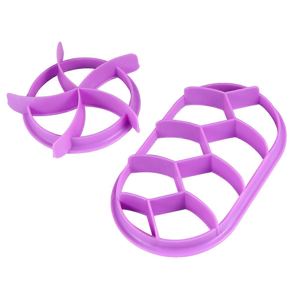 Cake Bread Press Mold for Home Bakery 2Pcs Set Purple Plastic