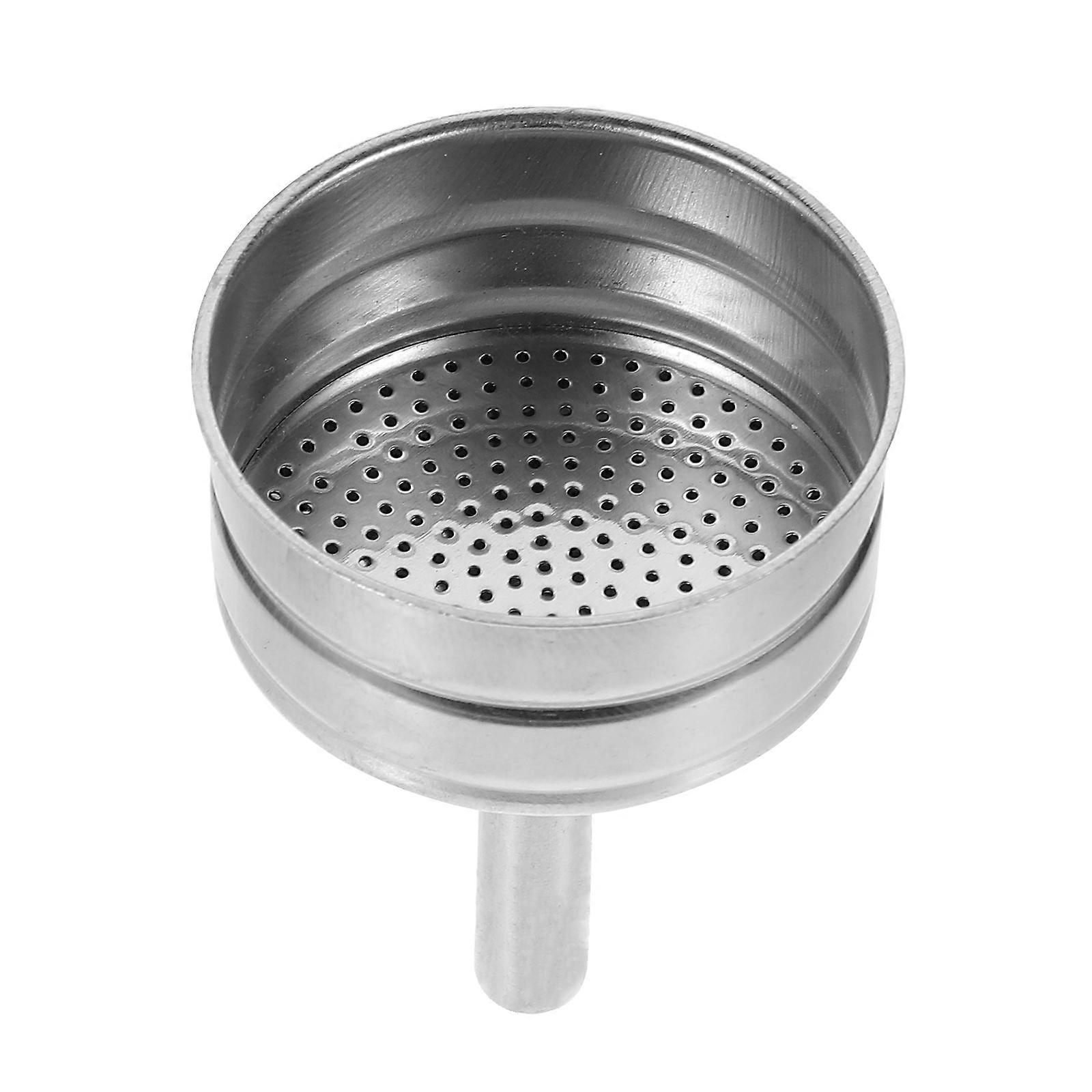 Reusable Coffee Filter Funnel for Mocha Pot Coffee Filter 1Pcs Silver