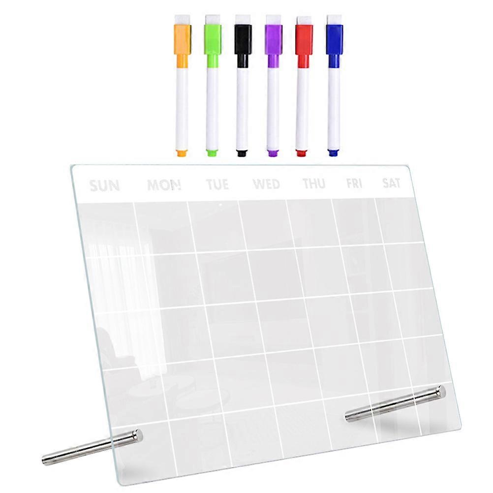 Clear Acrylic Memo Board Desktop for Office 4Sets White Whiteboard Planner