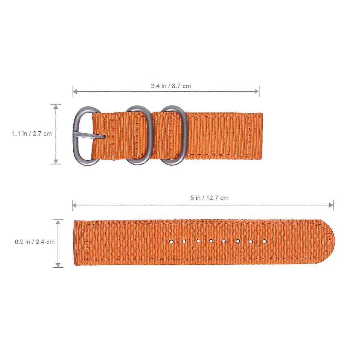 Orange Nylon Watch Strap for Watch Band Replacement Durable 24mm