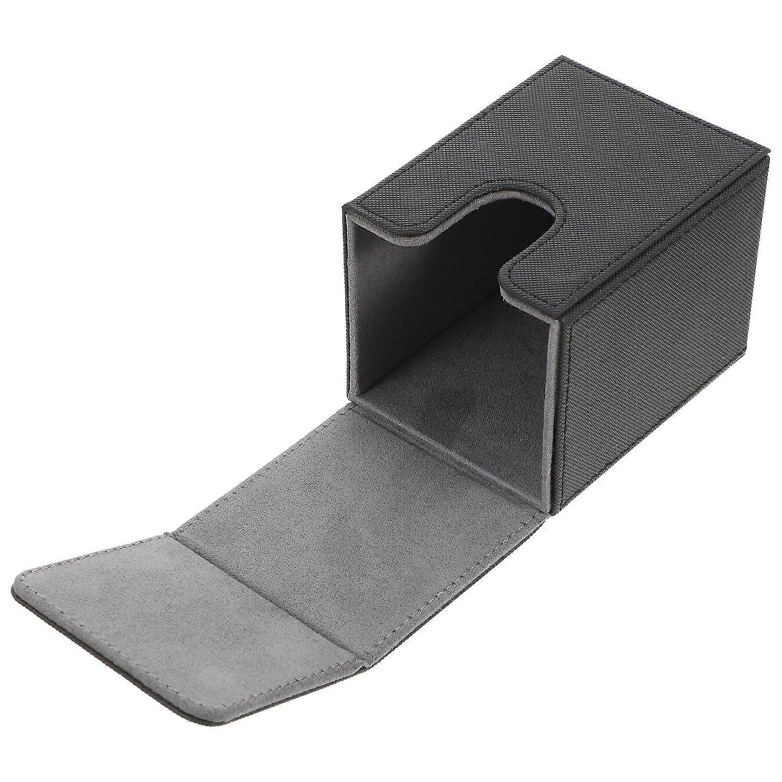 Game Cards Box Cards Box for Storage Large Capacity Black PU Case
