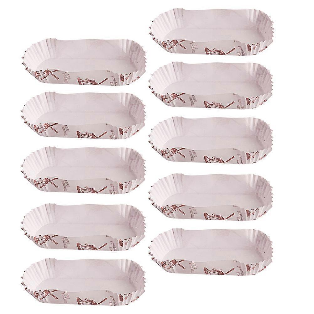 Cake Paper Liner Boat Shaped Bread Trays for Bread 600Pcs White Paper