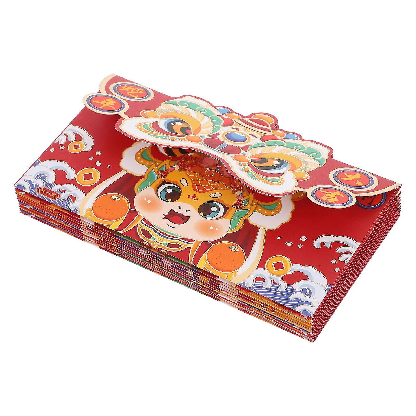 Traditional Style 12Pcs Red Envelopes For Chinese New Year Festivities In Assorted Color Offering Blessings