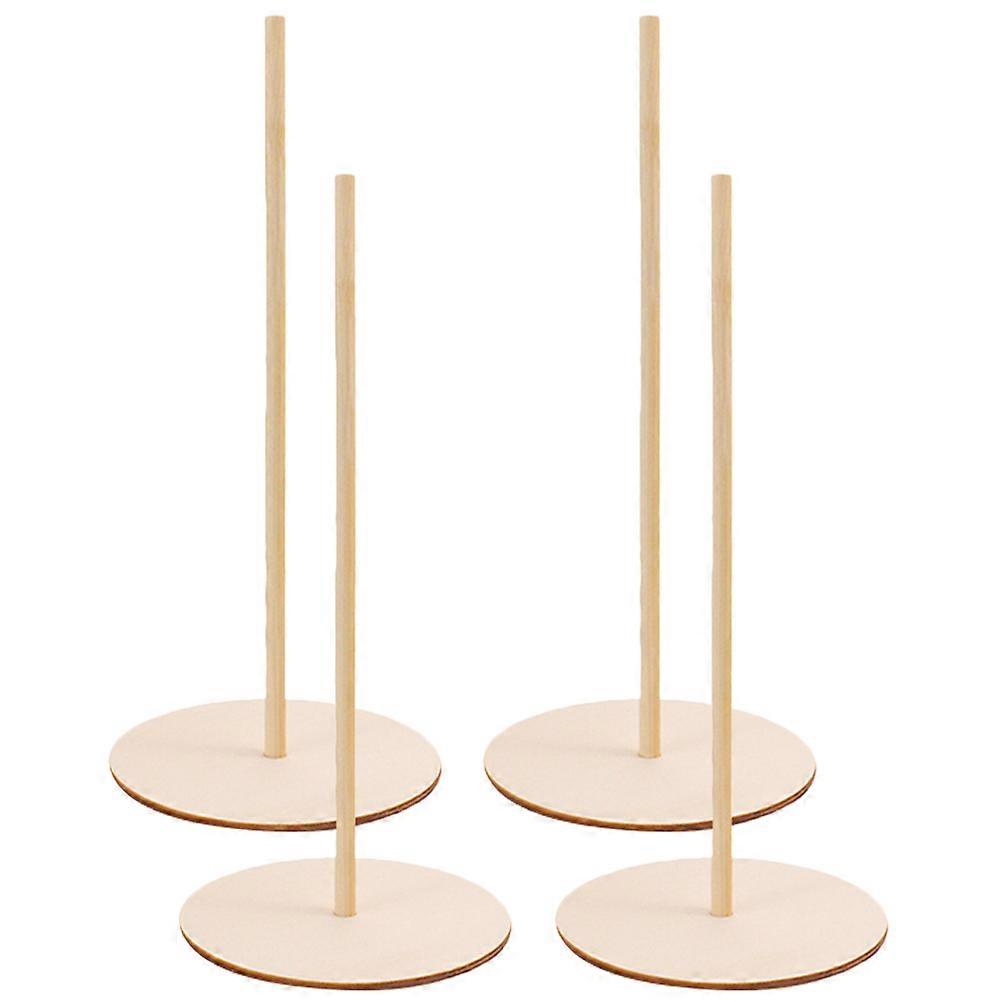 Doughnut Holder Display For Tea Party And Christmas Featuring 30X0.8cm Size In Light Yellow Wood Material And 4Set