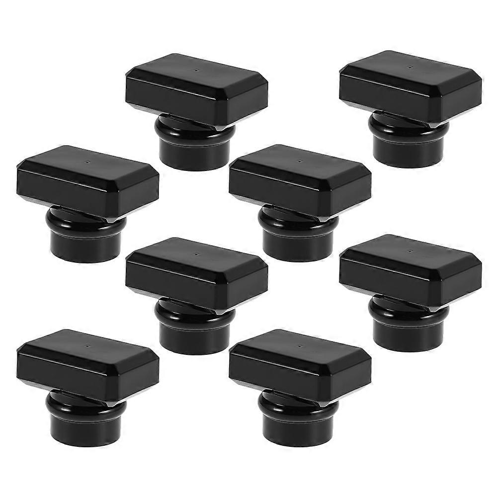 8 Pcs Leakproof Black Square Perfume Bottle Replacement Caps For Retail Industry Easy Removal Durable Material