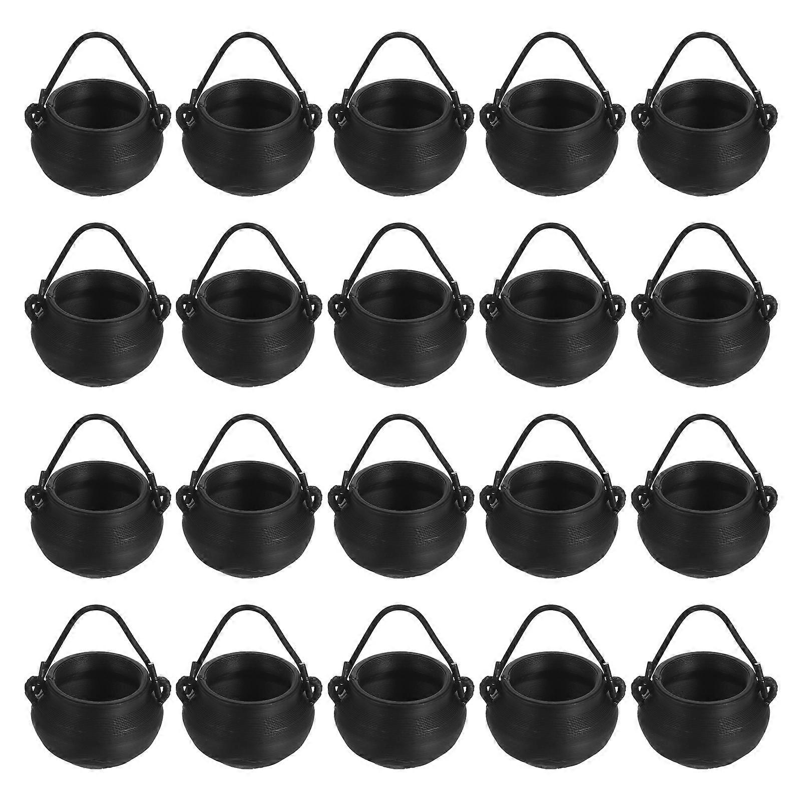 100Pcs Plastic Mini Cauldron Pots for Halloween Decoration