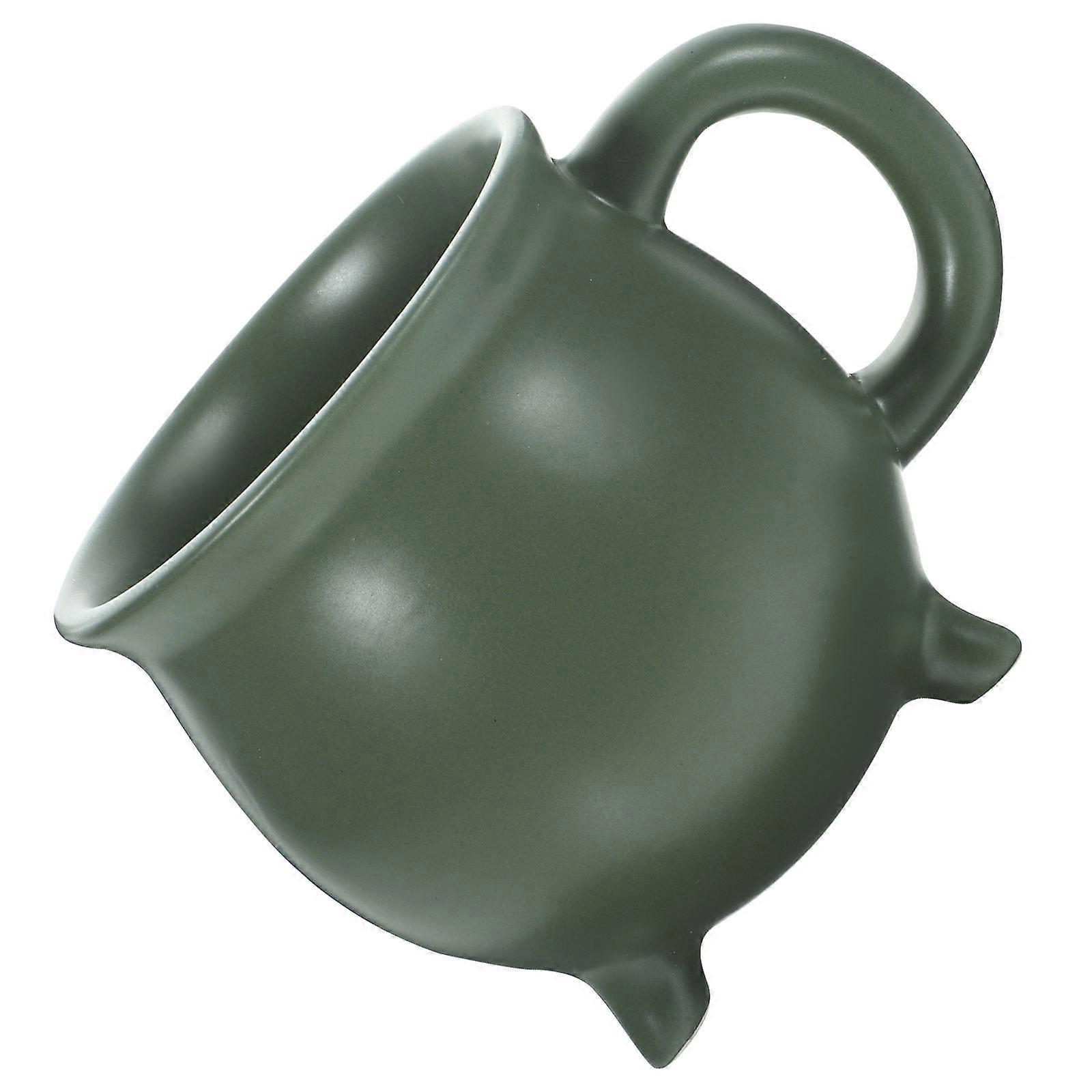Ceramic Coffee Mug Cauldron Cup for Drinking Green