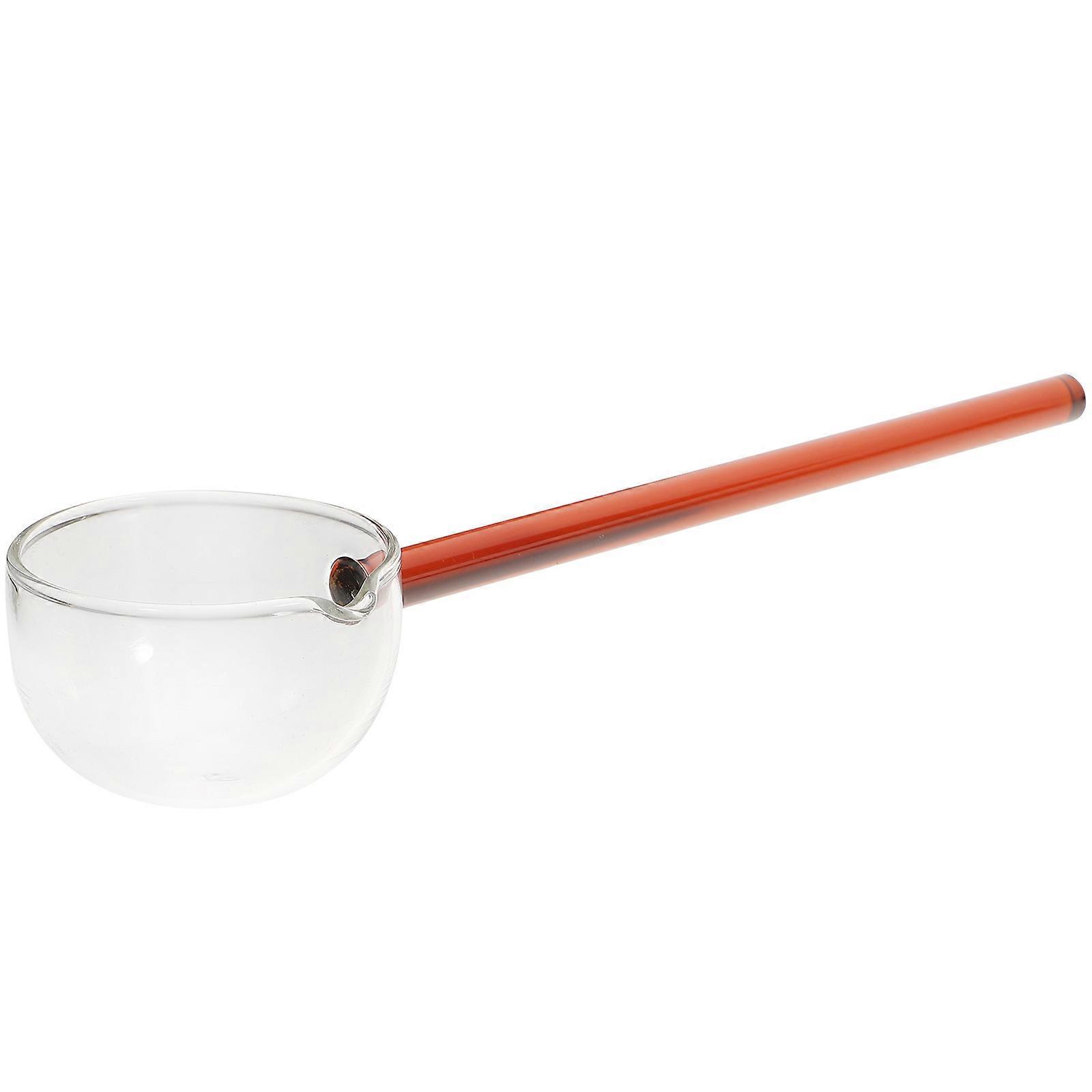 4Pcs Red Glass Ice Cream Spoon for Stirring and Meal Use