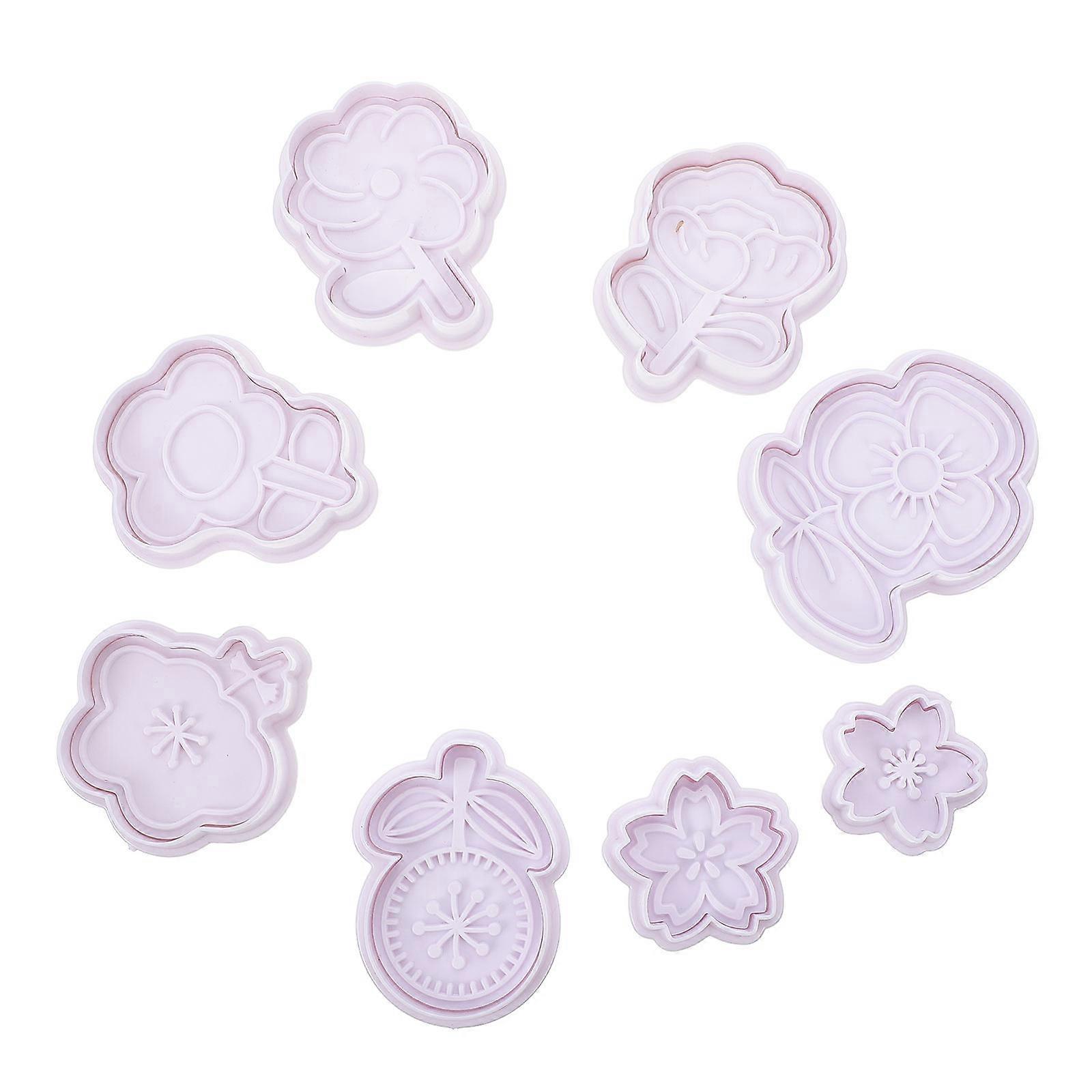 Creative Biscuit Baking Molds Pressing Molds for Baking Use 8Pcs White