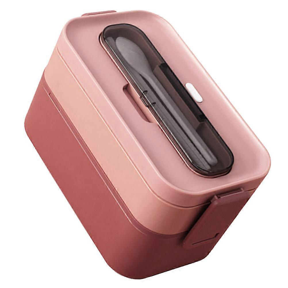 Lunch Box For Work 1600ML Red With Cutlery For Students And Workers Double-Layer Meal Packing 1 Set