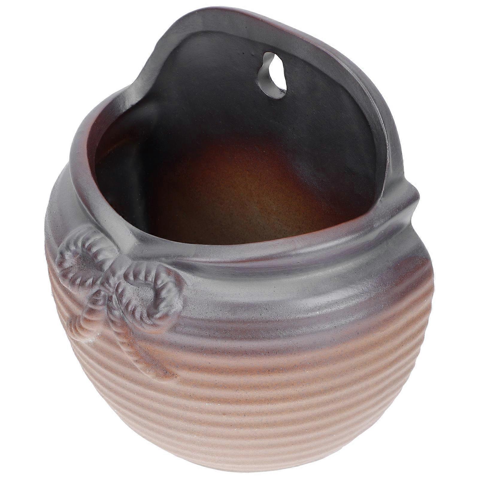 Chic Ceramic Flower Pot 1Pcs Light Brown for Space-Saving Storage Use